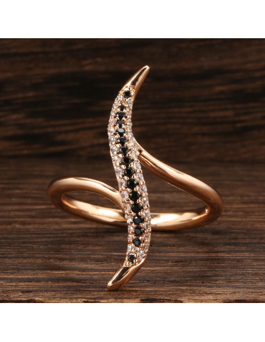 Inel elegant, model fantezie cu siruri de cristale de zirconie cubica