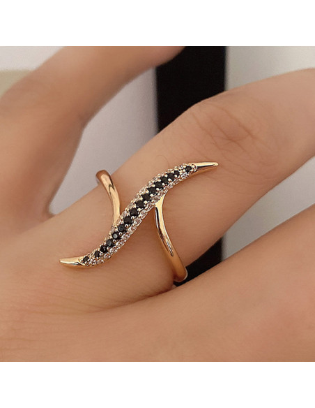 Inel elegant, model fantezie cu siruri de cristale de zirconie cubica