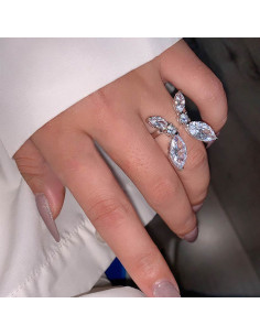 Inel elegant, model deschis, fluture cu aripi de zirconie cubica 2