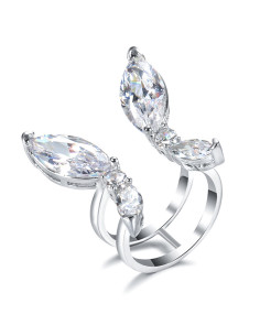 Inel elegant, model deschis, fluture cu aripi de zirconie cubica