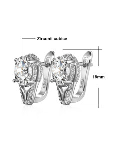 Cercei de mireasa eleganti, model alungit, cu cristal oval de zirconie cubice 2