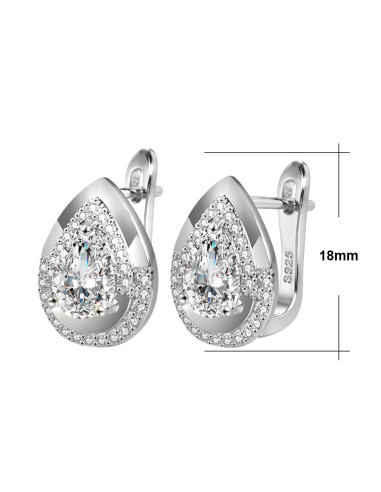 Cercei de mireasa eleganti, model picatura, cu cristale lacrima de zirconie cubica