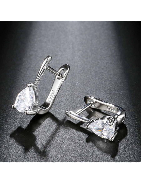 Cercei de mireasa eleganti, cu cristale de zirconie cubice in forma de picatura