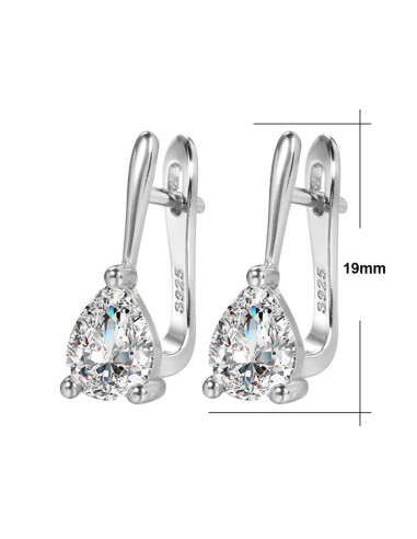 Cercei de mireasa eleganti, cu cristale de zirconie cubice in forma de picatura