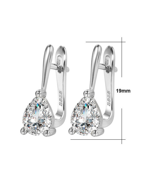 Cercei de mireasa eleganti, cu cristale de zirconie cubice in forma de picatura