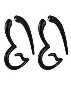 Ear expander fals, model tribal inima din plastic negru