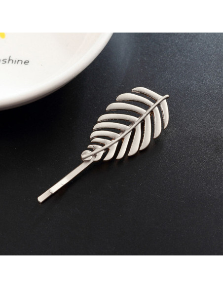 Agrafa pentru par, aurie, cu frunza de ficus, model boho