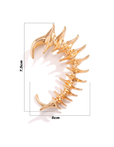 Cercei ear cuff wrap, model punk cu tepi lungi