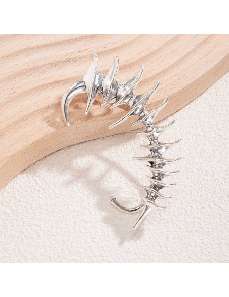 Cercei ear cuff wrap, model punk cu tepi lungi