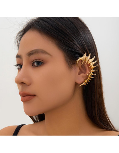 Cercei ear cuff wrap, model punk cu tepi lungi