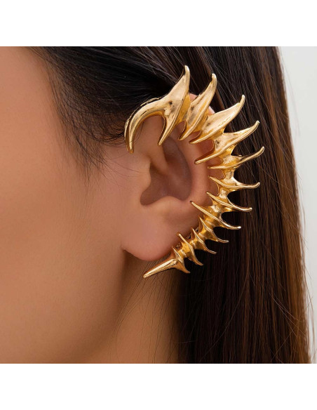 Cercei ear cuff wrap, model punk cu tepi lungi