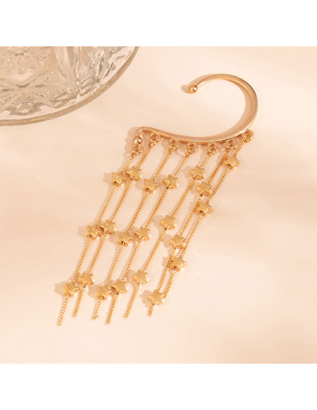 Ear cuff elegant, carlig cu 7 lantisoare si stelute metalice