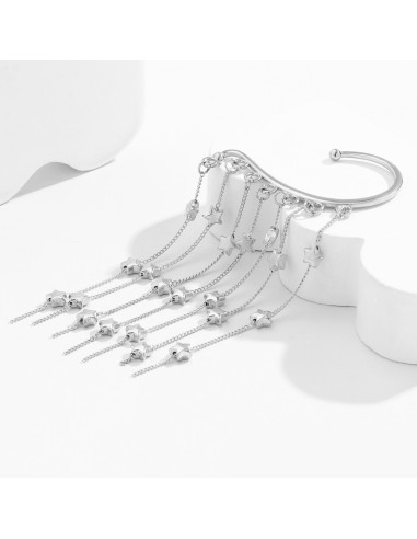 Ear cuff elegant, carlig cu 7 lantisoare si stelute metalice
