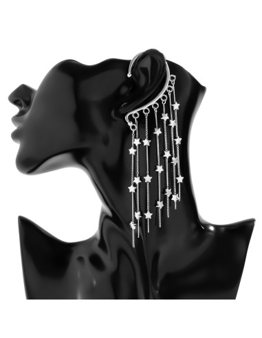 Ear cuff elegant, carlig cu 7 lantisoare si stelute metalice