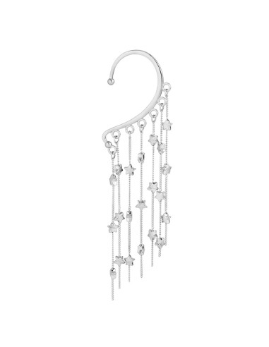 Ear cuff elegant, carlig cu 7 lantisoare si stelute metalice