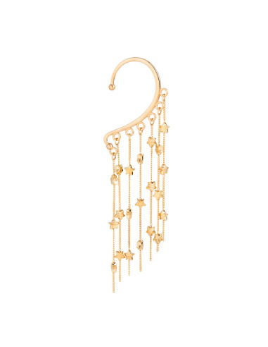 Ear cuff elegant, carlig cu 7 lantisoare si stelute metalice