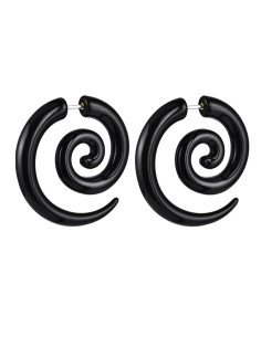 Ear expander fals, model tribal spirala din plastic negru