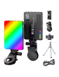 Lampa Foto Video RGB LED Profesionala Ultra Subtire, 360 Culori, 3000K-9900K, 1500mAh, 5W, 20 Efecte, CRI 80+, Mini-Trepied 2
