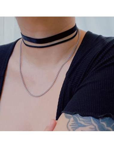 Set 5 coliere choker din catifea, de diverse latimi