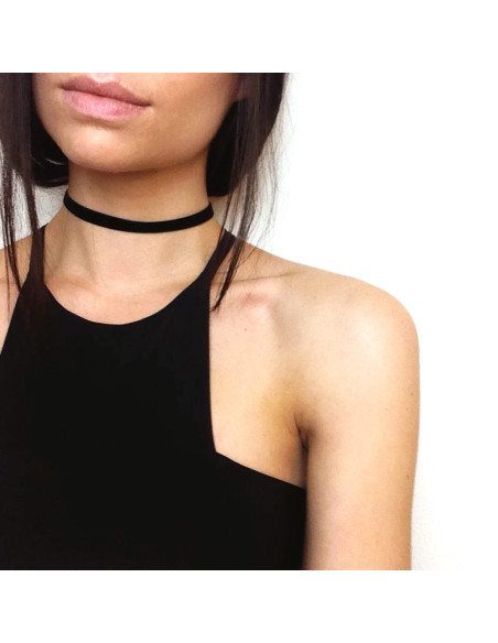 Set 5 coliere choker din catifea, de diverse latimi