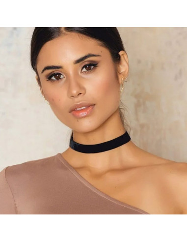 Set 5 coliere choker din catifea, de diverse latimi
