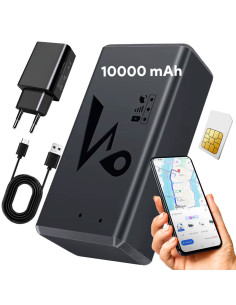 Mini GPS Tracker 4G LTE cu Magnet Puternic, 10000mAh, Localizare GPS/BDS/LBS/GSM, Cartela SIM Inclusa, Istoric Traseu