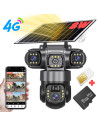 Camera Supraveghere Solara 4G cu SIM, 6MP, Zoom 10x, Baterie 8000mAh, Panou 8W, Vedere Tripla Rotativa, 3 Ecrane, SIM Inclus