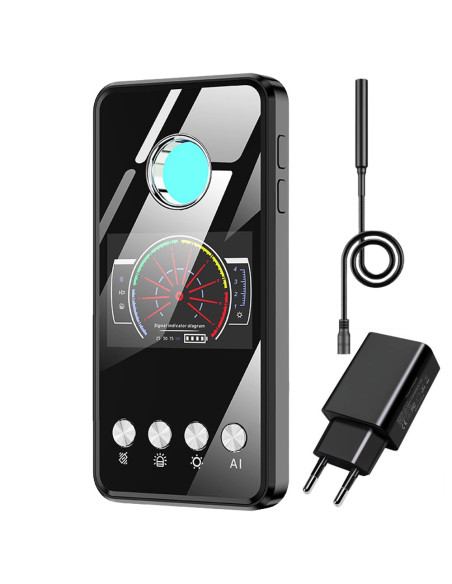 Detector camere ascunse cu AI, aparate de spionaj, microfoane spion și GPS tracker, 2000 mAh, 48 ore, acoperire 15m, 1 MHz-8 GHz
