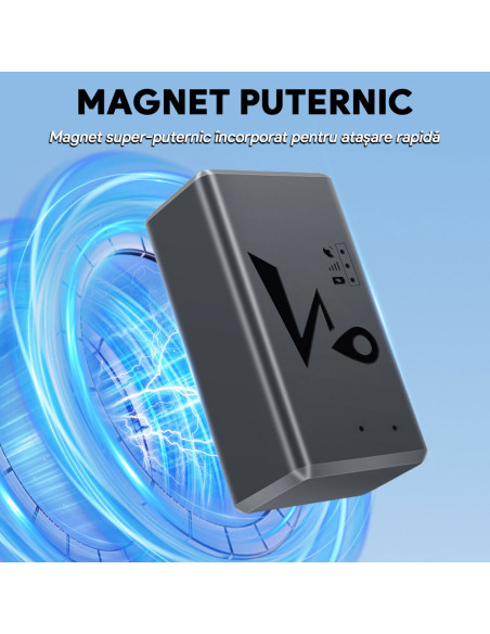 Mini GPS Tracker 4G LTE cu Magnet Puternic, 3000mAh, Localizare GPS/BDS/LBS/GSM, Cartela SIM Inclusa, Istoric Traseu