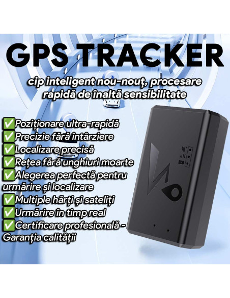 Mini GPS Tracker 4G LTE cu Magnet Puternic, 3000mAh, Localizare GPS/BDS/LBS/GSM, Cartela SIM Inclusa, Istoric Traseu