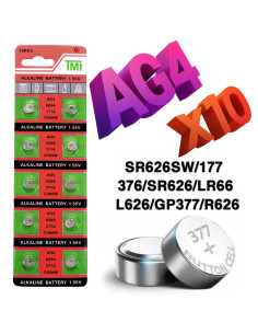 Baterie Ceas Mana Set 10 Baterii AG4 Alcaline tip LR626, LR66, 377A, G4A, BL166, L626, 177, 377A, 626A, CX66W, SR626,1.55V 25mAh