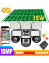 Camera de Supraveghere SIM 4G, Proiector LED, Panou 15W, 3 Camere 15MP cu PTZ, 16000mAh, Card 64GB și Cartelă SIM Incluse