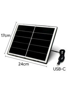 Panou solar pentru camere de supraveghere, USB-C, 8W 2