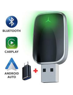 Adaptor Wireless CarPlay / Android Auto 2-in-1, BT 5.3, WiFi 5.8GHz, Plug & Play, iOS 10+, Android 11+, Auto-Reconectare