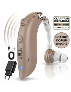 Aparat Auditiv si Amplificator de Sunet Digital Reincarcabil USB, Autonomie 80h, Dubla Reducere a Zgomotului, Volum Reglabil