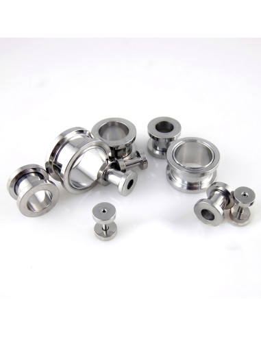 Flesh Tunnel cu filet din otel, ear expander, pierce ureche
