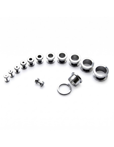 Flesh Tunnel cu filet din otel, ear expander, pierce ureche