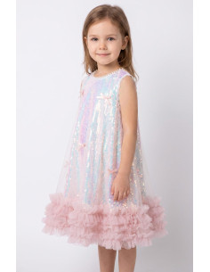 Rochie Fetite Eleganta de Printesa, Model Sirena cu Paiete si Volanase 2