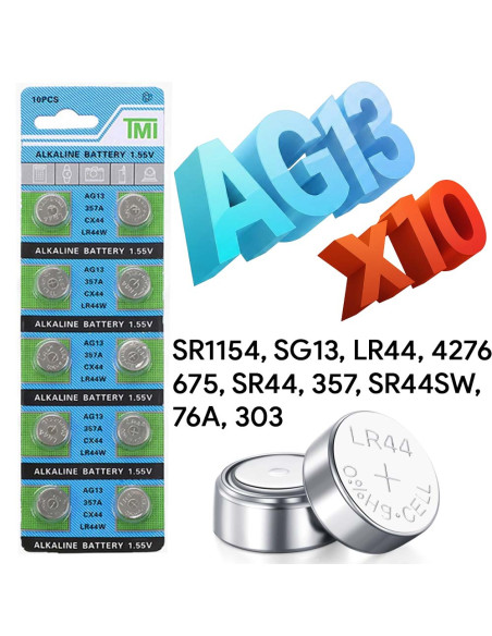 Baterie AG13 Blister Baterii AG13 Alcaline tip LR44, A76, L1154, V13GA, GPA76,1.55V 175mAh