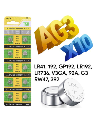Baterie AG3 Blister Baterii AG3 Alcaline tip LR41, LR736, 384, 392,1.55V 45mAh