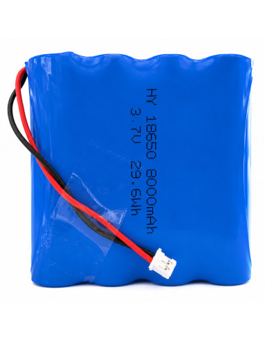 Acumulator Camera Supraveghere V380 Pro, 8000mAh 3.7V 29.6Wh, Model 18650-1S4P, JST PH 2.0 2-Pin Pas 2.0mm, 73x65x18mm