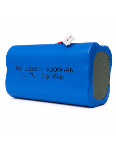 Acumulator Camera Supraveghere V380 Pro, 8000mAh 3.7V 29.6Wh, Model 18650-1S4P, JST PH 2.0 2-Pin Pas 2.0mm, 65x36x36mm