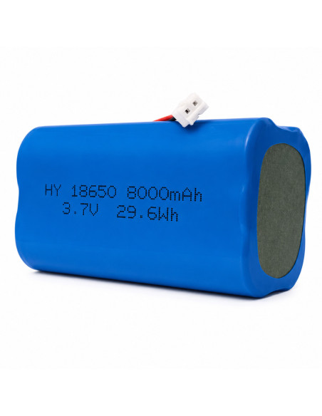Acumulator Camera Supraveghere V380 Pro, 8000mAh 3.7V 29.6Wh, Model 18650-1S4P, JST PH 2.0 2-Pin Pas 2.0mm, 65x36x36mm