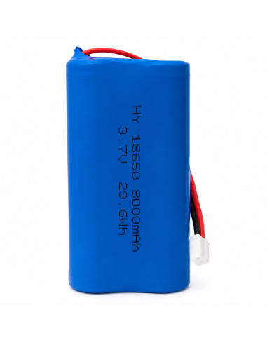 Acumulator Camera Supraveghere V380 Pro, 8000mAh 3.7V 29.6Wh, Model 18650-1S4P, JST PH 2.0 2-Pin Pas 2.0mm, 65x36x36mm
