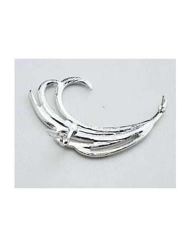 Cercel tip ear cuff, model cu cristale albe si albastre