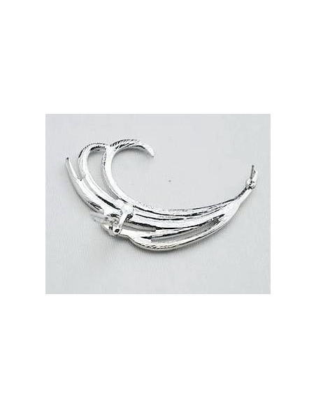 Cercel tip ear cuff, model cu cristale albe si albastre