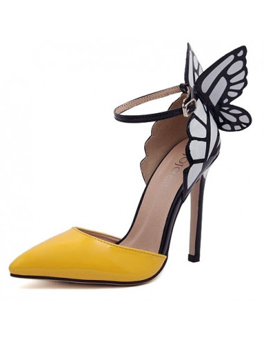 Pantofi inalti cu fluture decupat pe calcai