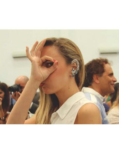 Cercel ear cuff, model blue bird of paradise