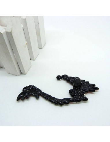 Cercel tip ear cuff statement dragon stilizat cu cristale albe