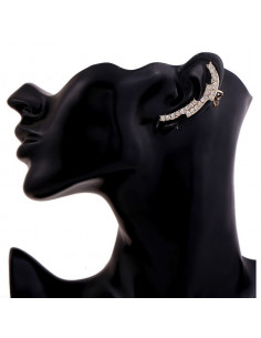 Cercel tip ear cuff statement cristale albe in trepte 2